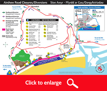 Road closures map for airshow visitors