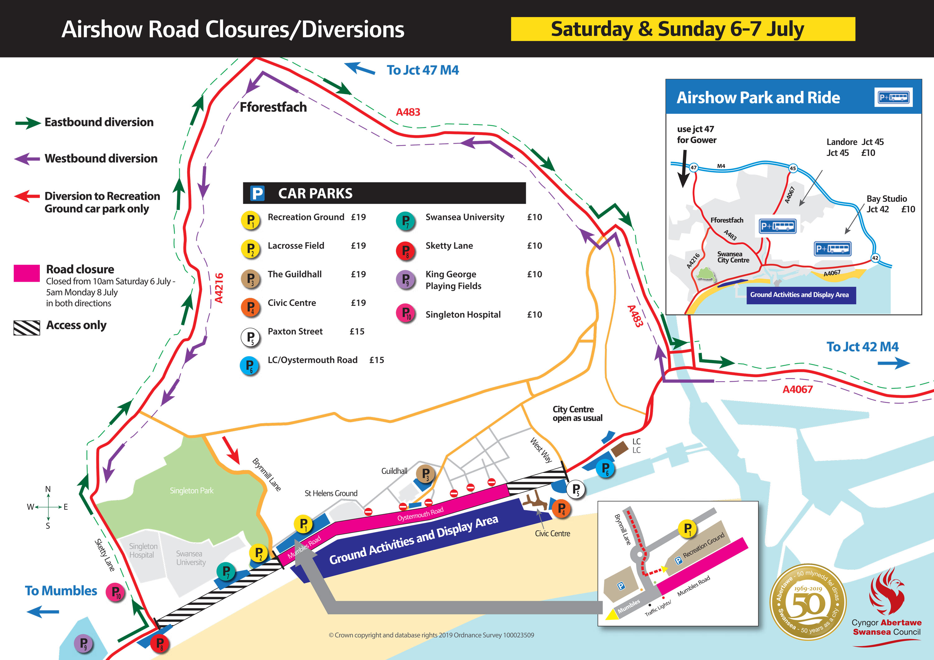 2019AirshowRoadClosures6&7July Wales Airshow