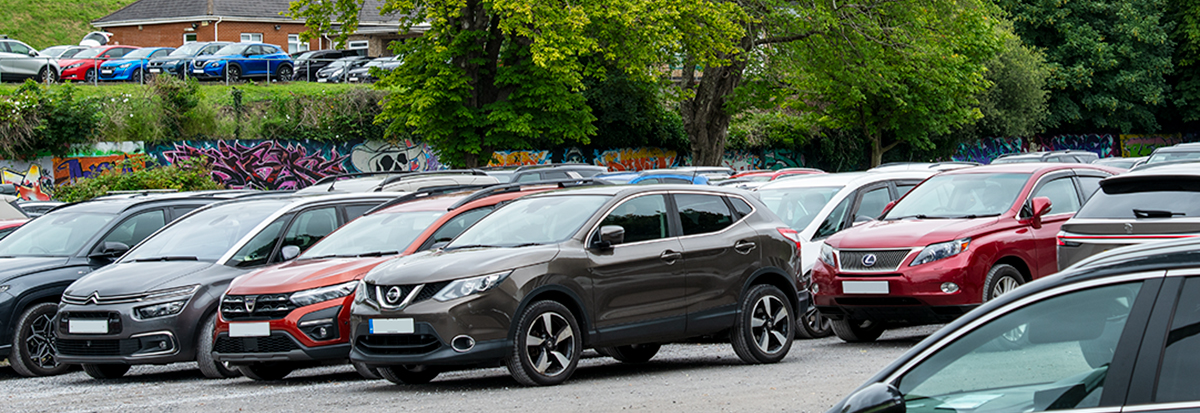 Cars in a car park at Wales Airshow