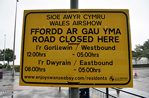 Road closure sign